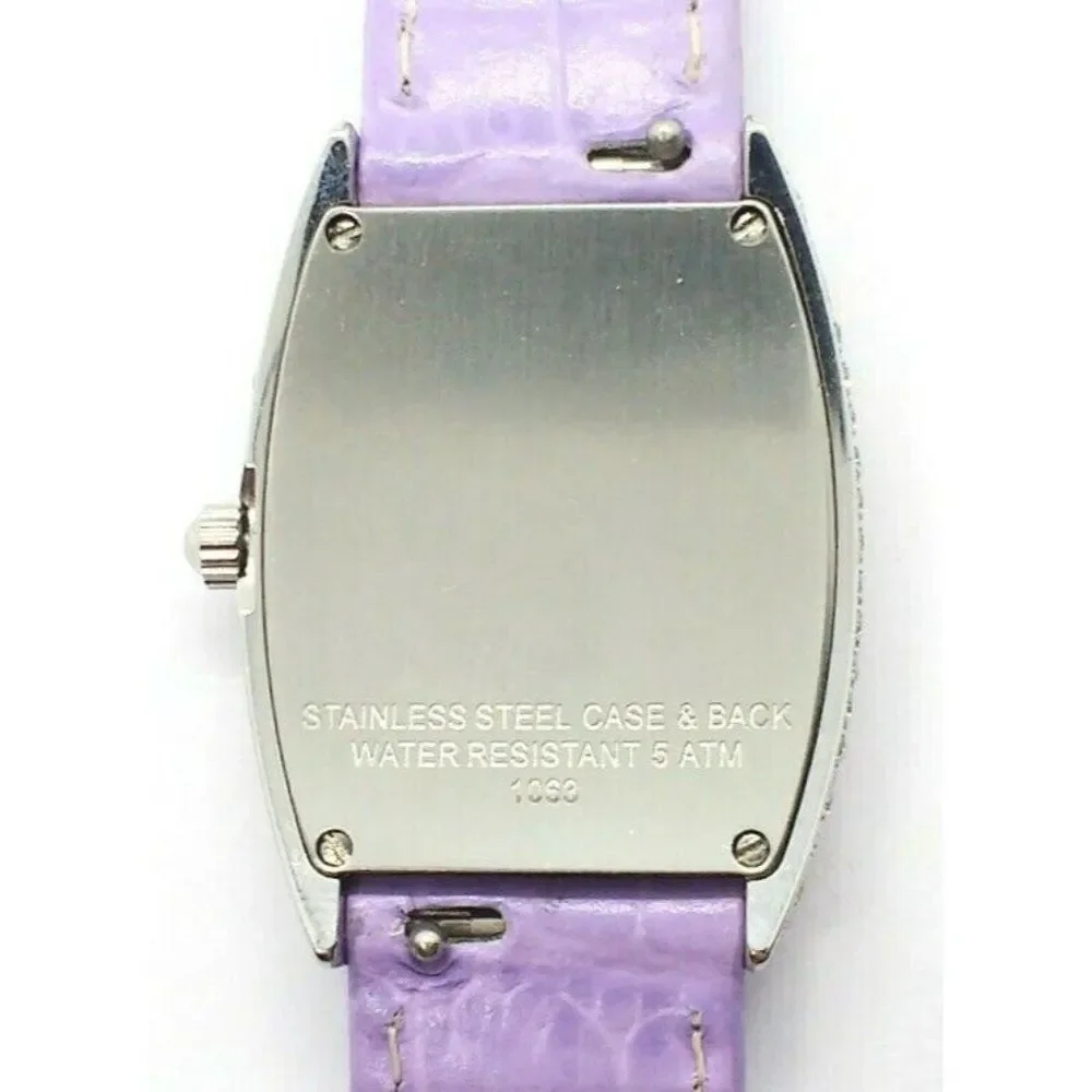 Elegant Schilling Women's Diamond Watch Mother Of Pearl Stainless Steel Purple